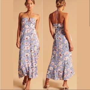 NWT Abercrombie & Fitch Floral Halter Maxi Dress